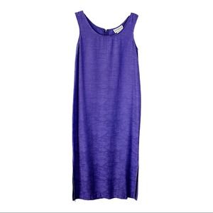 Women’s Vintage Karin Stevens Sleeveless Dress, Purple, Size 10, Floral Solid